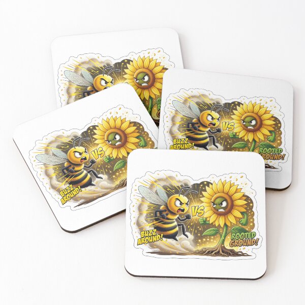 Item preview, Buzzing Bee Versus Sunflower Bloom Nature Sticker designed and sold by Imaginarium of Chaos falcon88 .