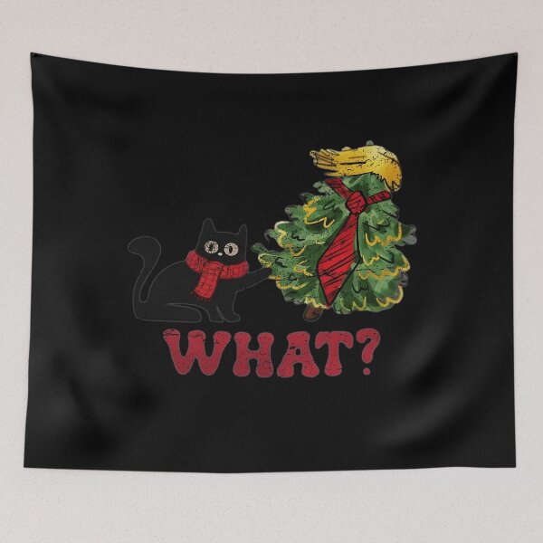 Item preview, Black Cat Knocking Down Christmas Tree Funny What Meme Vintage designed and sold by RuthLangmoreSH.