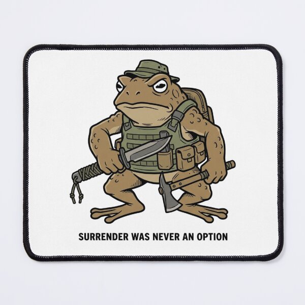 Item preview, Tactical Frog Surrender Was Never An Option Funny Toad Combat Knife Axe Humor designed and sold by raedattia.