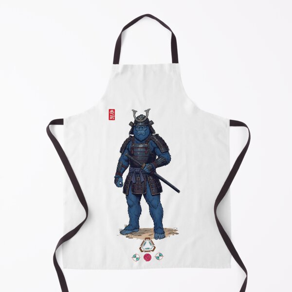 Item preview, Blue Samurai Ape Warrior in Detailed Armor with Katana designed and sold by Whimsy Trail Co.