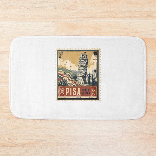 Artikelvorschau, Schiefer Turm von Pisa, Italien – Reise-Vintage-Briefmarke – Wahrzeichen entworfen und verkauft von Star3NowForMe.