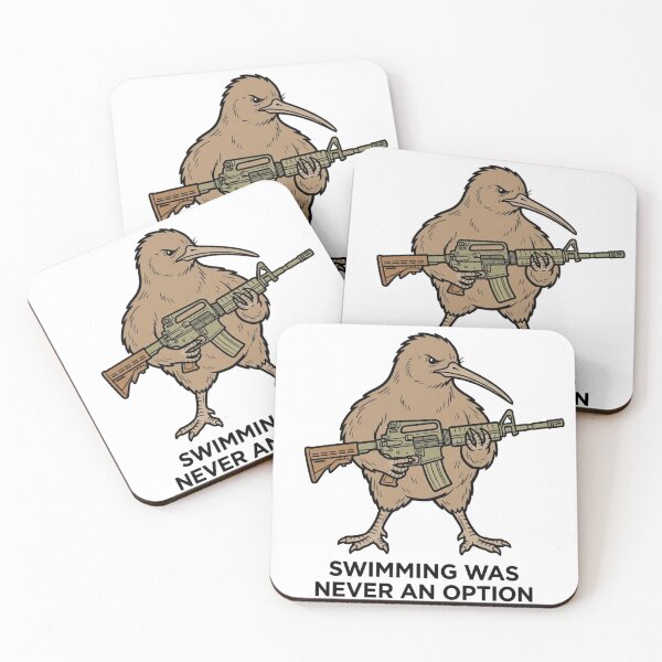 Item preview, Tactical Kiwi Swimming Was Never An Option Funny New Zealand Bird Gun Humor designed and sold by raedattia.