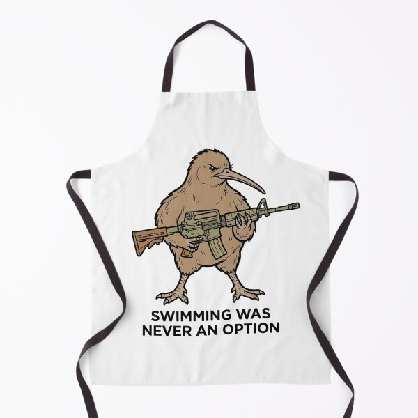 Item preview, Tactical Kiwi Swimming Was Never An Option Funny New Zealand Bird Gun Humor designed and sold by raedattia.