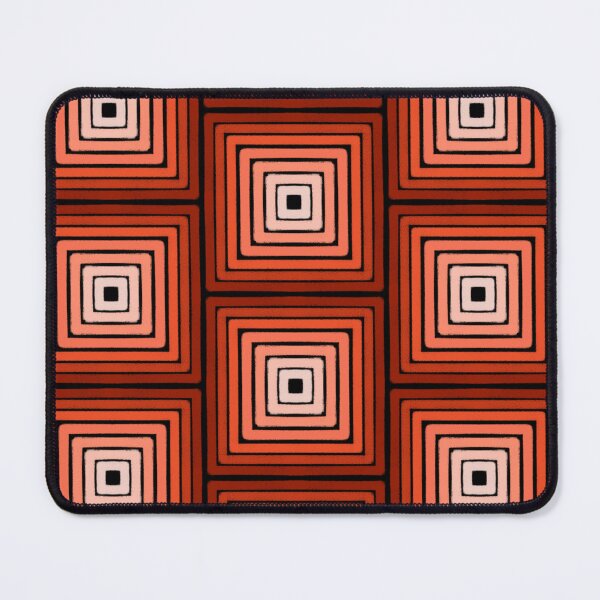 Item preview, ⁠Mid Century Modern Orange Geometric Squares⁠ designed and sold by LittleHappiness by Kamollak .