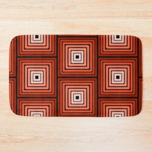 Item preview, ⁠Mid Century Modern Orange Geometric Squares⁠ designed and sold by LittleHappiness by Kamollak .