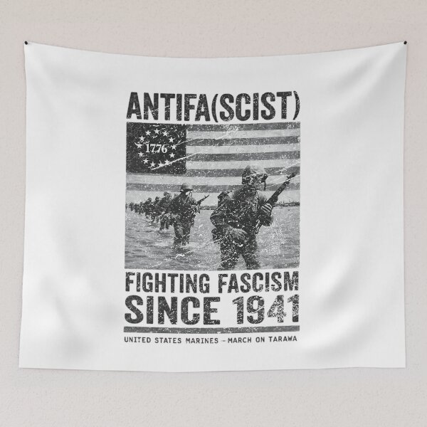 Item preview, Anti Fascist Fighting Fascism Since 1941 WWII Marines Tarawa Distressed designed and sold by RuthLangmoreSH.