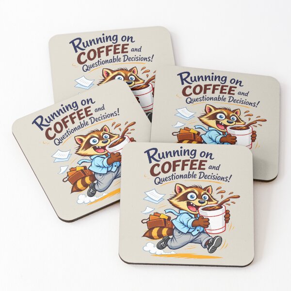 Item preview, Running on Coffee and Questionable Decisions designed and sold by ZanyPaintbrush.