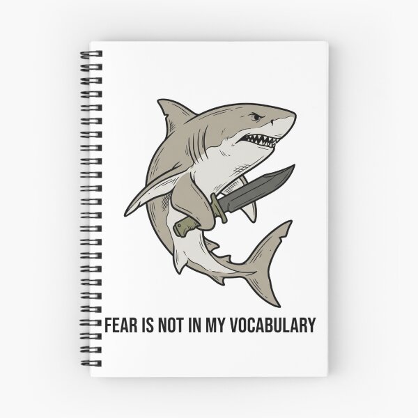 Item preview, Tactical Shark Fear Is Not In My Vocabulary Funny Great White Combat Knife Humor designed and sold by raedattia.