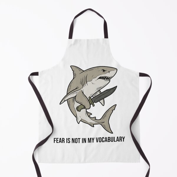 Item preview, Tactical Shark Fear Is Not In My Vocabulary Funny Great White Combat Knife Humor designed and sold by raedattia.