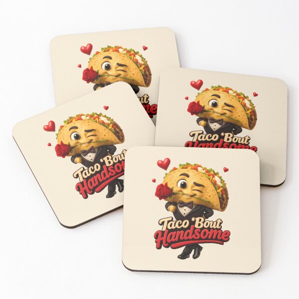 Item preview, Cute "Taco 'Bout Handsome"| Funny Kawaii Taco Valentine Pun designed and sold by Moons Studio.