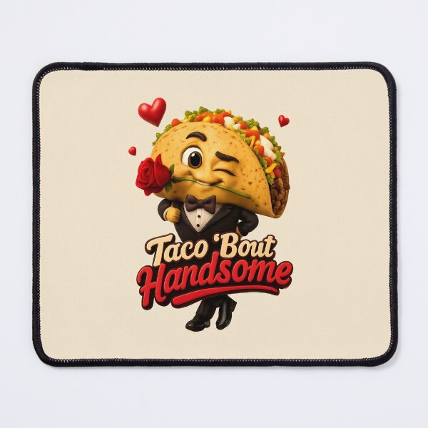 Item preview, Cute "Taco 'Bout Handsome"| Funny Kawaii Taco Valentine Pun designed and sold by Moons Studio.