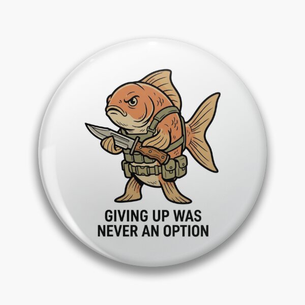 Item preview, Tactical Goldfish Giving Up Was Never An Option Funny Pet Fish Combat Knife Humor designed and sold by raedattia.