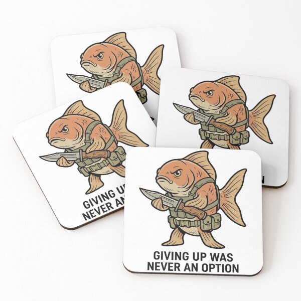 Item preview, Tactical Goldfish Giving Up Was Never An Option Funny Pet Fish Combat Knife Humor designed and sold by raedattia.