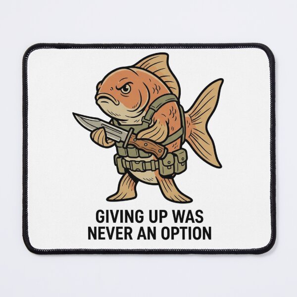 Item preview, Tactical Goldfish Giving Up Was Never An Option Funny Pet Fish Combat Knife Humor designed and sold by raedattia.