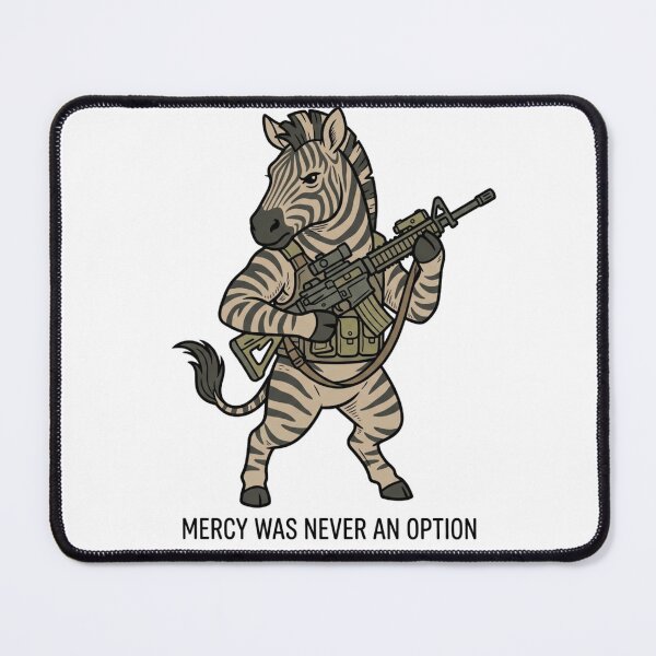 Item preview, Tactical Zebra Mercy Was Never An Option Funny Safari Animal Military Gun Humor designed and sold by raedattia.
