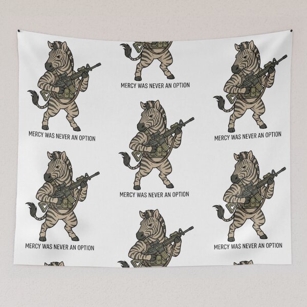 Item preview, Tactical Zebra Mercy Was Never An Option Funny Safari Animal Military Gun Humor designed and sold by raedattia.
