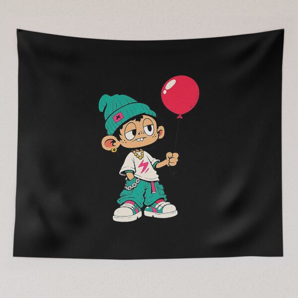 Item preview, Chill Urban Kid Holding Red Balloon designed and sold by Creatby7030.