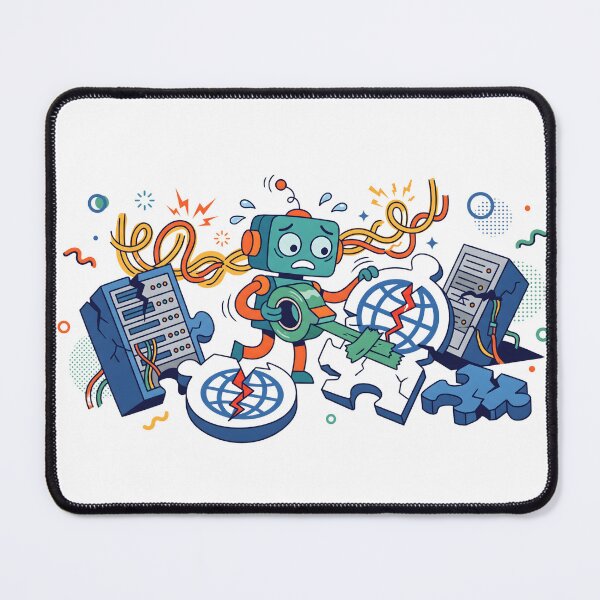 Item preview, Broken Server DNS Panic Robot designed and sold by DownloSpace.
