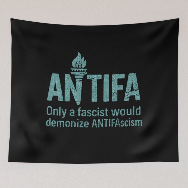 Item preview, Antifa Only A Fascist Would Demonize Antifascism Liberty Torch Vintage designed and sold by QSoShop.