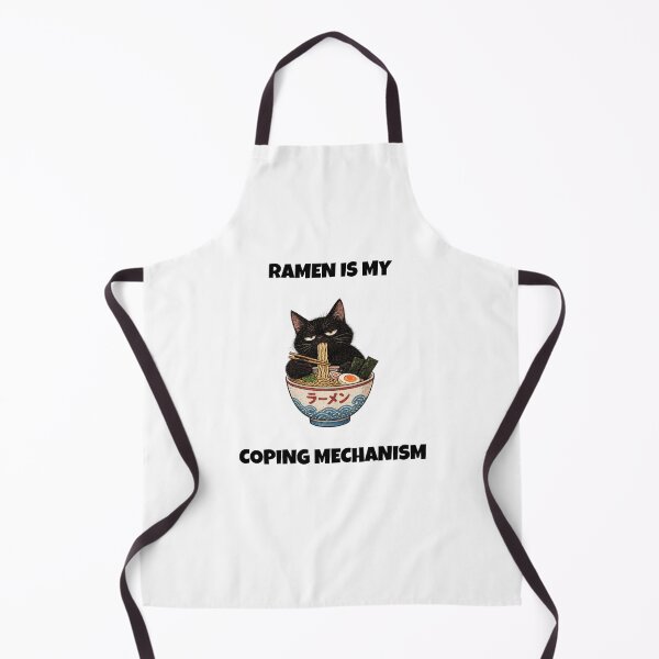 Item preview, Ramen Is My Coping Mechanism – Funny Black Cat designed and sold by H-Tsvetkova.