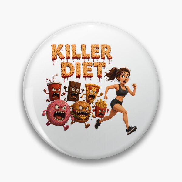 Item preview, Killer Diet Funny Horror Junk Food Chase Gym Shirt - Halloween Fitness Motivation designed and sold by HorrorWorldWeb.