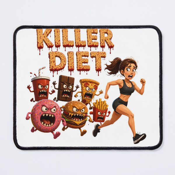 Item preview, Killer Diet Funny Horror Junk Food Chase Gym Shirt - Halloween Fitness Motivation designed and sold by HorrorWorldWeb.