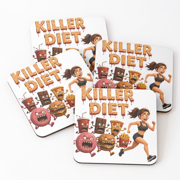 Item preview, Killer Diet Funny Horror Junk Food Chase Gym Shirt - Halloween Fitness Motivation designed and sold by HorrorWorldWeb.