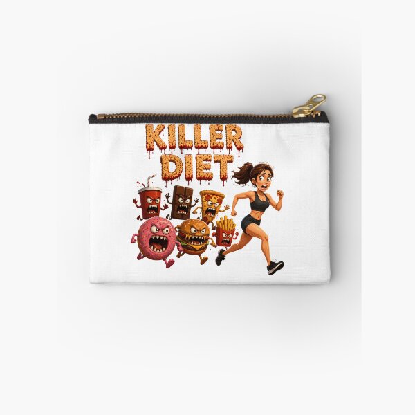 Item preview, Killer Diet Funny Horror Junk Food Chase Gym Shirt - Halloween Fitness Motivation designed and sold by HorrorWorldWeb.