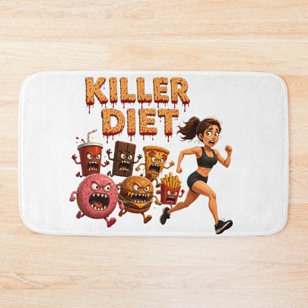Item preview, Killer Diet Funny Horror Junk Food Chase Gym Shirt - Halloween Fitness Motivation designed and sold by HorrorWorldWeb.