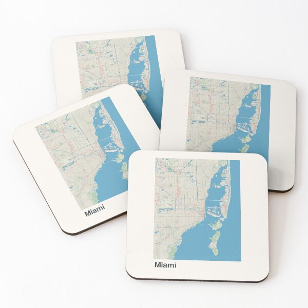 Item preview, Miami Minimalistic Map Art designed and sold by MapsNerd.