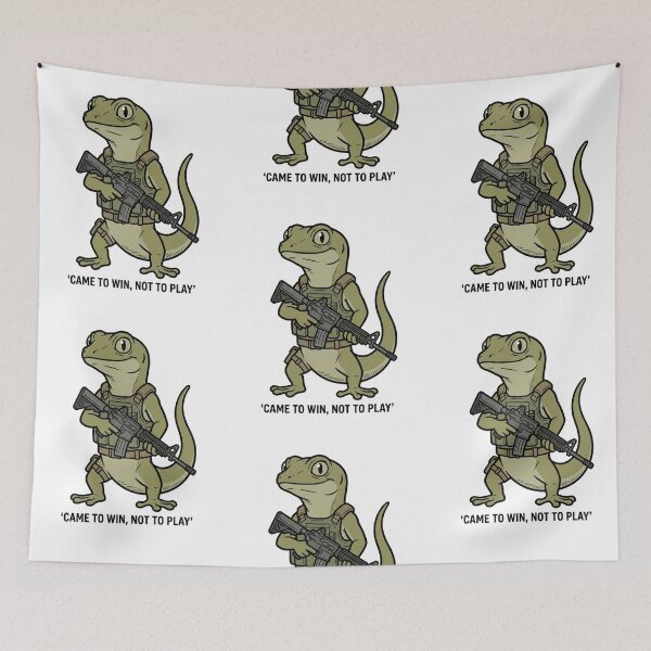 Item preview, Tactical Gecko Came To Win Not To Play Funny Lizard Military Gun Humor designed and sold by raedattia.