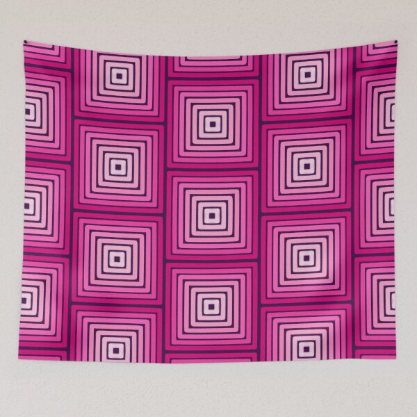 Item preview, Modern Magenta Nested Square Geometry - Vibrant Purple and Pink Palette designed and sold by LittleHappiness by Kamollak .