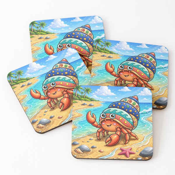 Item preview, The Illustration of Cute and Colorful Lobster at Beautiful Beach designed and sold by Pim-Crystal.
