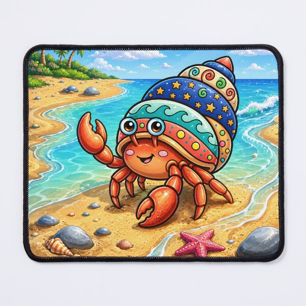 Item preview, The Illustration of Cute and Colorful Lobster at Beautiful Beach designed and sold by Pim-Crystal.