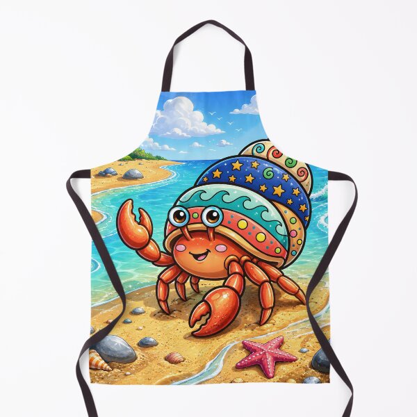 Item preview, The Illustration of Cute and Colorful Lobster at Beautiful Beach designed and sold by Pim-Crystal.