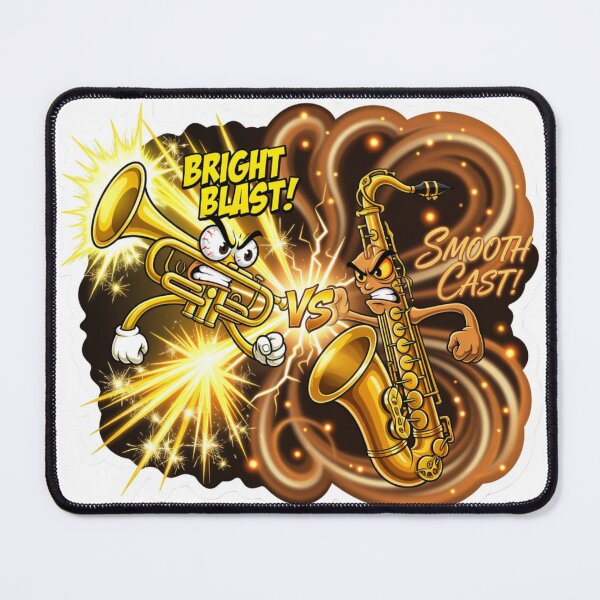 Item preview, Trumpet Versus Saxophone Brass Sound Sticker designed and sold by Imaginarium of Chaos falcon88 .
