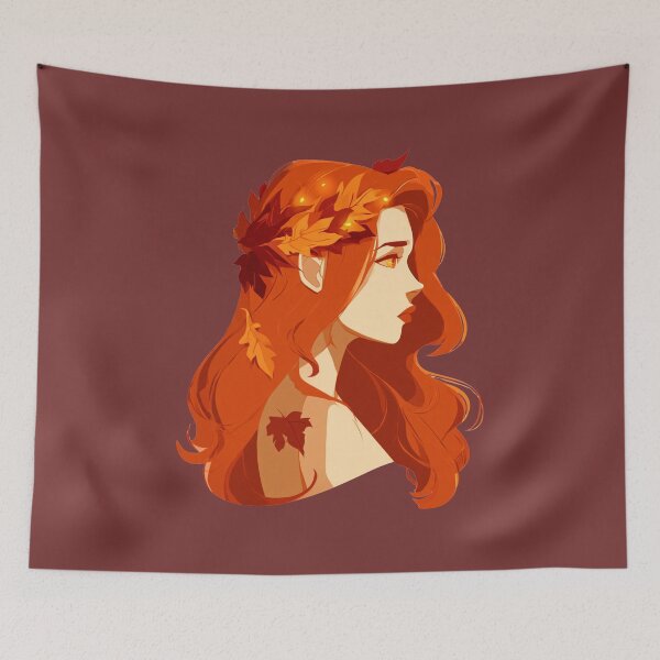 Item preview, Autumn Flame Elf Woman with Fiery Red Hair PNG designed and sold by MythicMood.