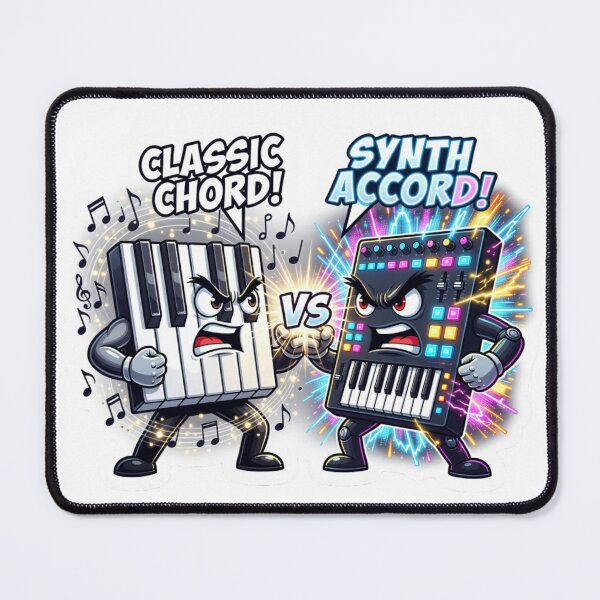 Item preview, Piano Keys Versus Synthesizer Sound Sticker designed and sold by Imaginarium of Chaos falcon88 .