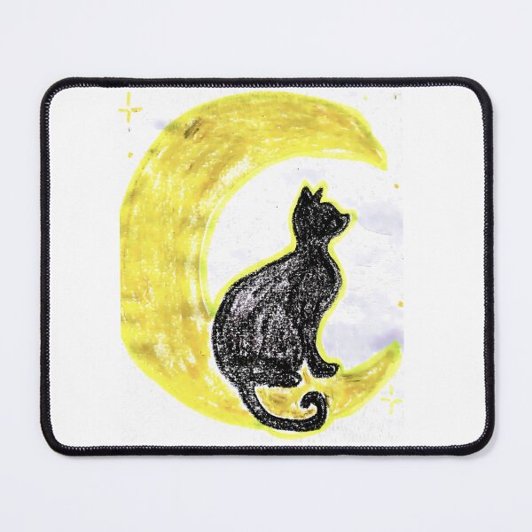 Item preview, Black Cat Sitting on Crescent Moon designed and sold by MagicYana.