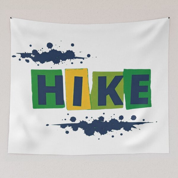 Item preview, HIKE Cool Tone Ransom Note Outdoor Typography designed and sold by GabeMountainArt.