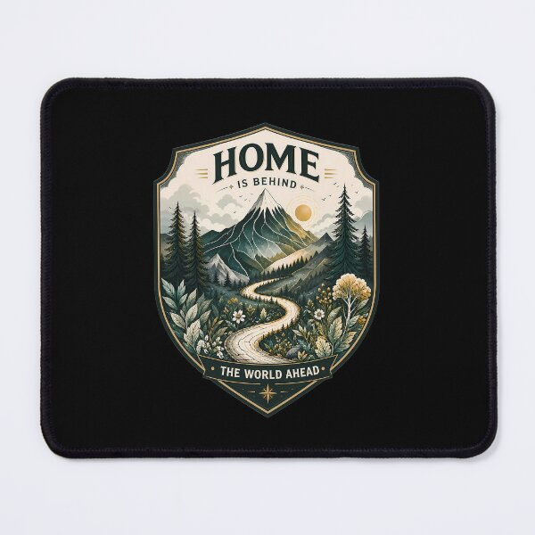 Item preview, Home Is Behind, the World Ahead - Lonely Mountain Fantasy designed and sold by FrontierCosmic.