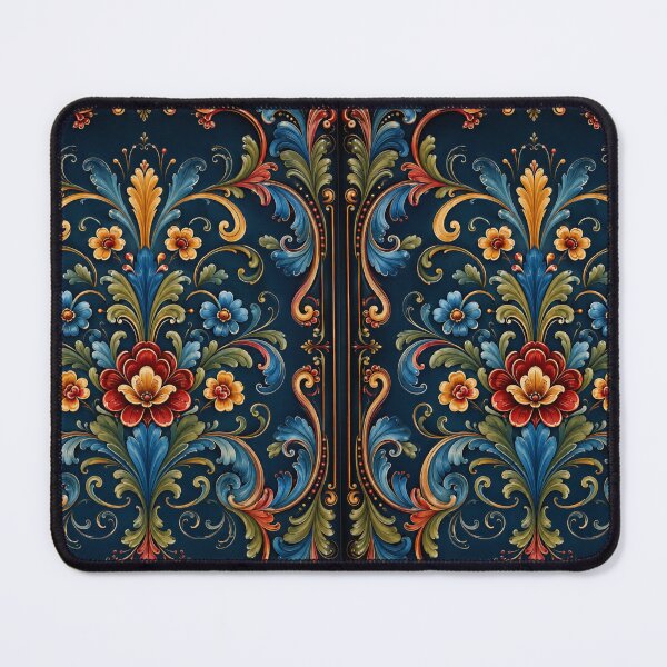 Item preview, Norwegian Blue Telemark Rosemaling ,Rosemaling Blue and Red  designed and sold by Owneysweet.