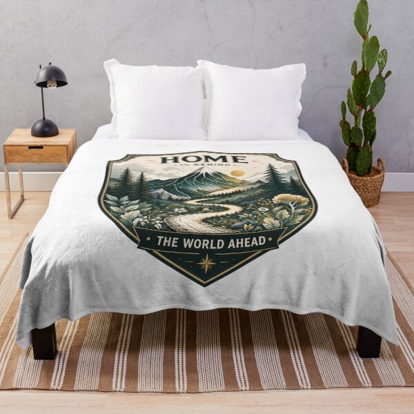 Item preview, Home Is Behind, the World Ahead - Lonely Mountain Fantasy designed and sold by FrontierCosmic.