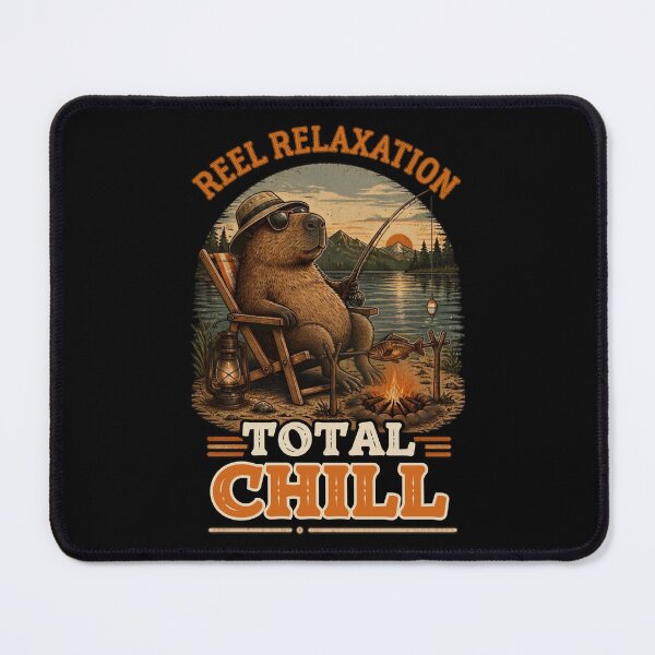 Item preview, Reel Relaxation Total Chill Funny Capybara Fishing Apparel designed and sold by LeSoniPapaPrint.