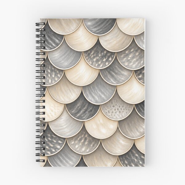 Item preview, Neutral Fish Scales– Cream, Silver Grey & Charcoal designed and sold by annenambiro.