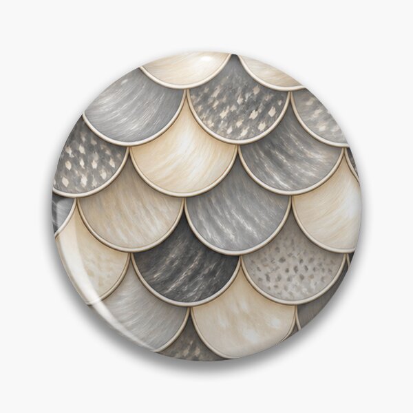 Item preview, Neutral Fish Scales– Cream, Silver Grey & Charcoal designed and sold by annenambiro.