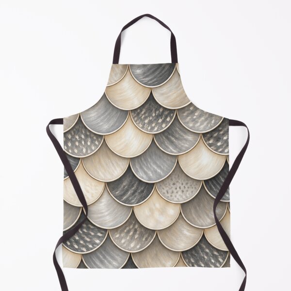 Item preview, Neutral Fish Scales– Cream, Silver Grey & Charcoal designed and sold by annenambiro.