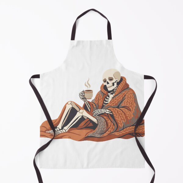 Item preview, Cozy Skeleton Wrapped In Blanket With Coffee designed and sold by DownloSpace.
