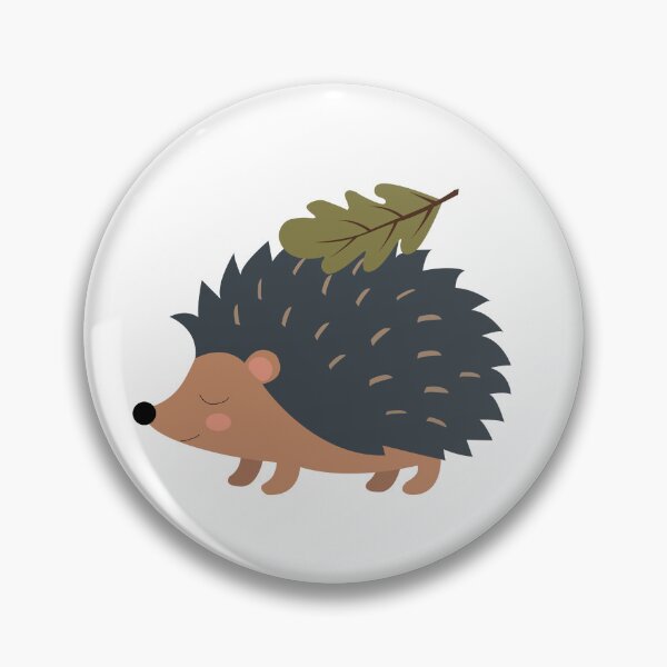 Item preview, Cute Hedgehog with Oak Leaf Nursery Vector Sticker designed and sold by ElenMart.
