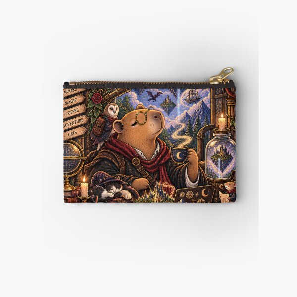 Item preview, The Dream Explorer Capybara Vintage Fantasy Tarot Card Aesthetic - Whimsical Cozy Cottagecore & Magic World Illustration designed and sold by zhivago1980.